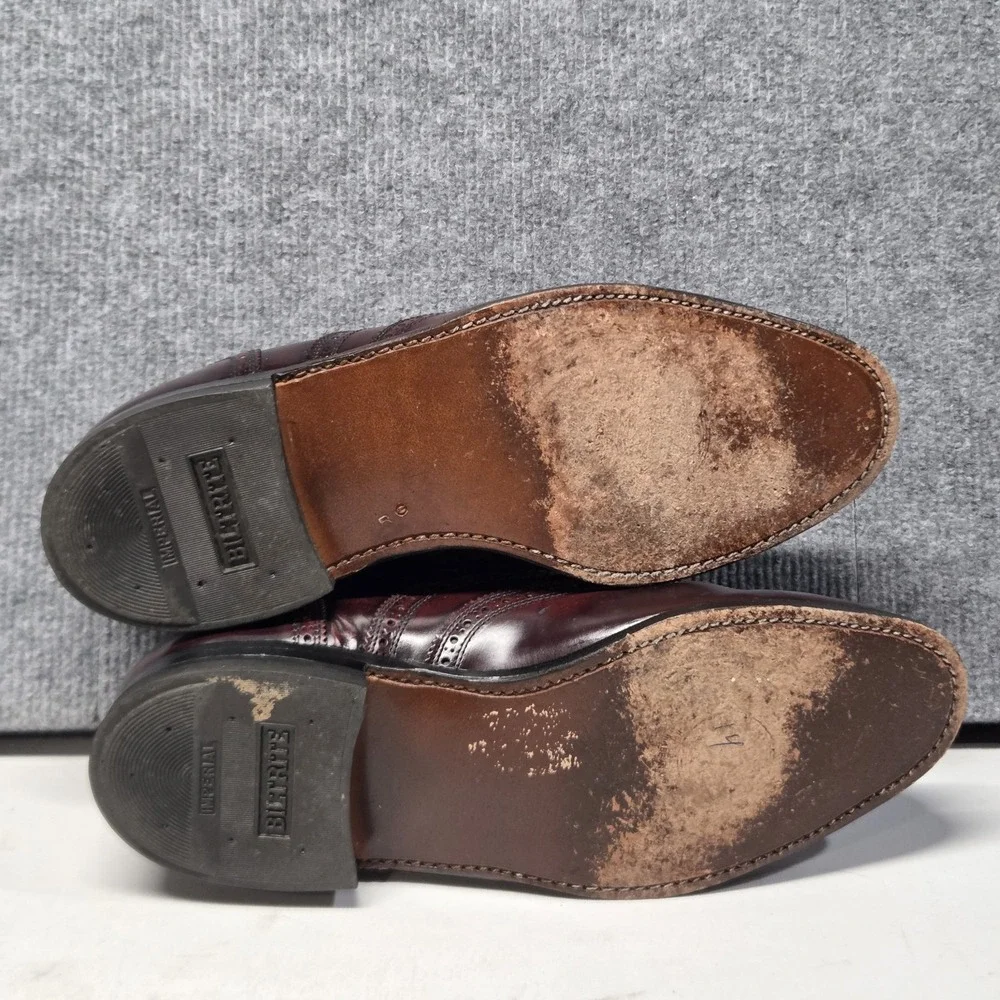 Vtg Florsheim Worthmore Longwing Brogue Oxblood Burgundy USA Dress Shoes 9.5 3E